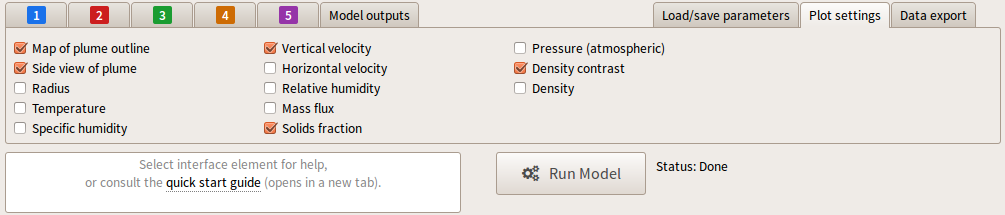 Plot settings box